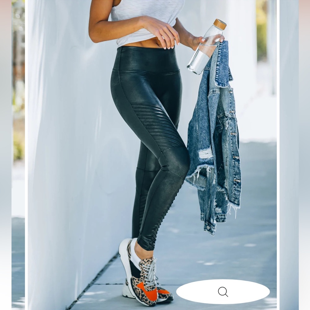 Spanx Moto Leather Leggings black